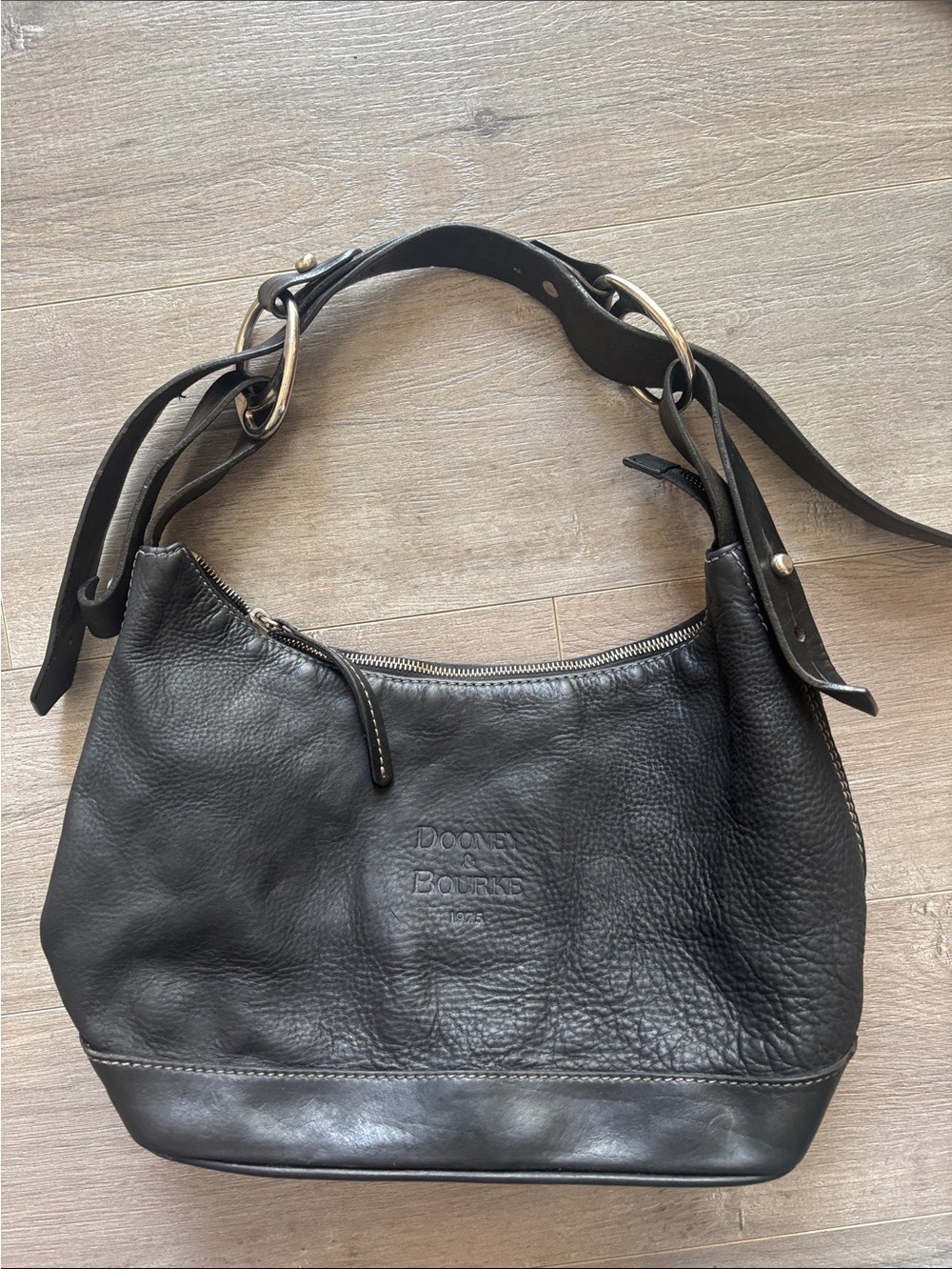Dooney & Bourke Black Pebbled Leather Shoulder Bag